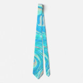 Blue Turquoise And Orange Marble Stone Tie (Front)
