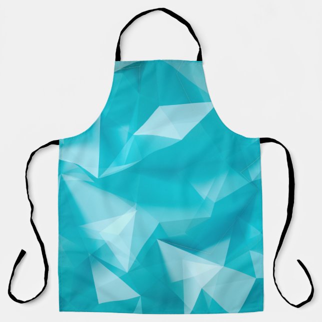 Blue, turquoise background with crystals, triangle apron (Front)