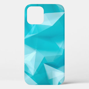Blue, turquoise background with crystals, triangle iPhone 12 case