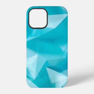 Blue, turquoise background with crystals, triangle iPhone 12 case