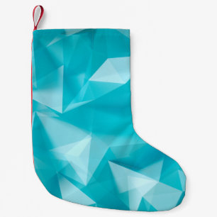 Blue, turquoise background with crystals, triangle small christmas stocking