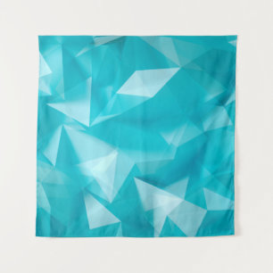 Blue, turquoise background with crystals, triangle tapestry