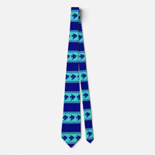 Blue Turquoise Coastal Angelfish Stripes Tie