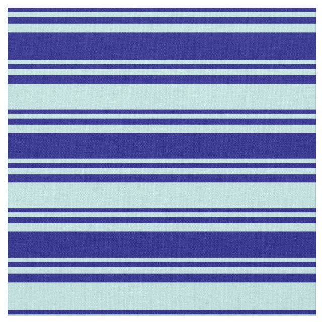 Blue & Turquoise Coloured Stripes/Lines Pattern Fabric (Close Up)