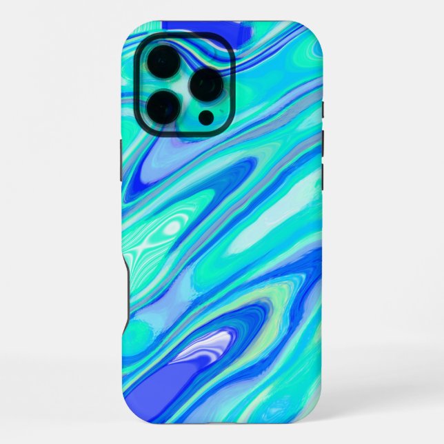 Blue Turquoise Colourful Abstract Marble Texture L iPhone Case (Back)