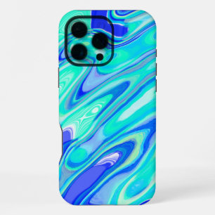 Blue Turquoise Colourful Abstract Marble Texture L iPhone 16 Pro Max Case
