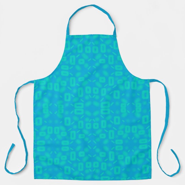 Blue Turquoise Frosted Glass Pattern Abstract Art  Apron (Front)