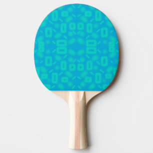 Blue Turquoise Frosted Glass Pattern Abstract Art Ping Pong Paddle