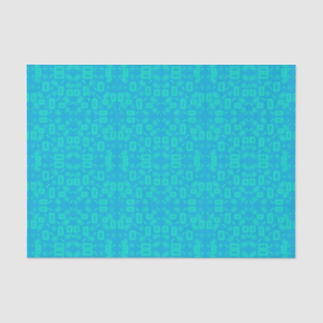 Blue Turquoise Frosted Glass Pattern Abstract Art  Tissue Paper (Front)