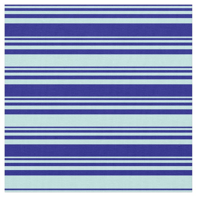 Blue & Turquoise Lined/Striped Pattern Fabric (Close Up)