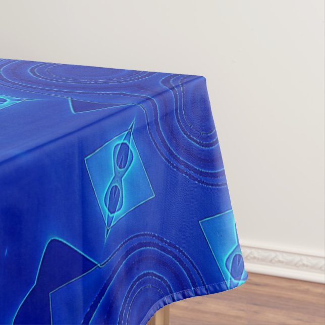 Blue Turquoise Mandala Flower Art Geometry Tablecloth (In Situ)
