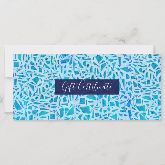 Blue Turquoise Mosaic Glass Tile Gift Certificate (Front)