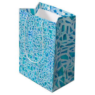 Blue Turquoise Mosaic Glass Tile Modern Chic Medium Gift Bag