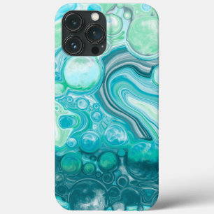 Blue, Turquoise Sea Waves and Bubbles    iPhone 13 Pro Max Case