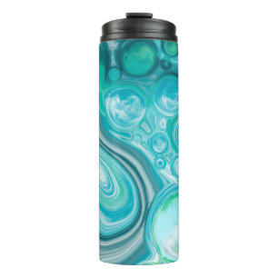 Blue, Turquoise Sea Waves and Bubbles  Thermal Tumbler