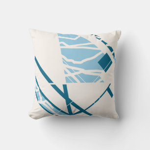 Blue Turquoise Slanted Classic Mediterranean Look Cushion