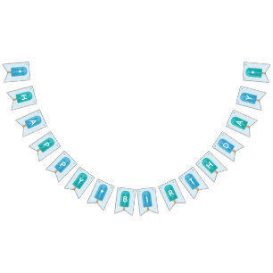 Blue & Turquoise Summer Popsicle Happy Birthday Bunting