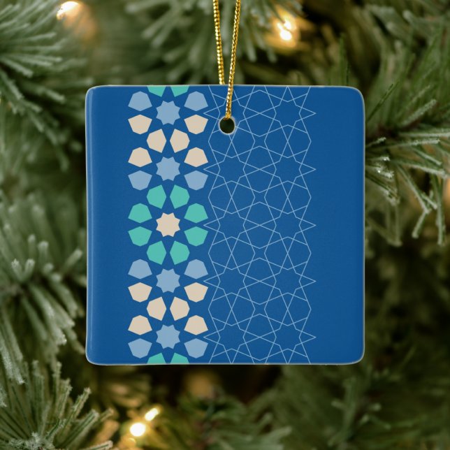 Blue Turquoise Tranquillity Ceramic Ornament (Tree)