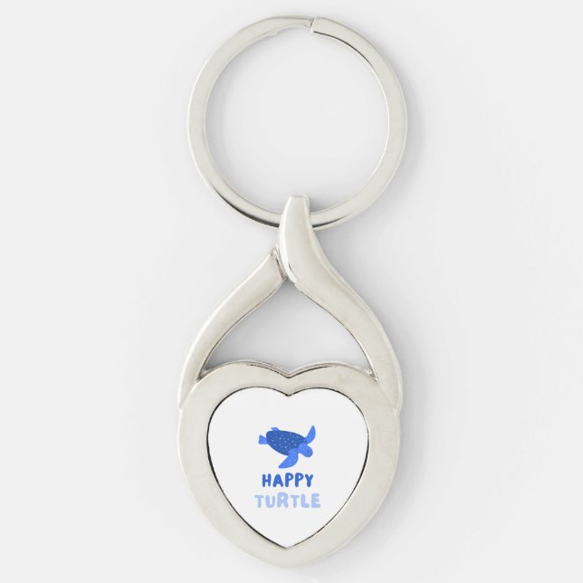 Blue Turtle Environment Earth Save Our Planet Key Ring (Front)