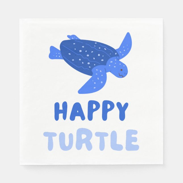 Blue Turtle Environment Earth Save Our Planet Napkin (Front)