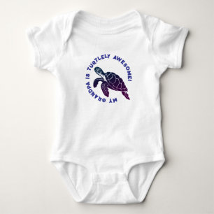 Blue Turtle GRANDPA Baby Bodysuit