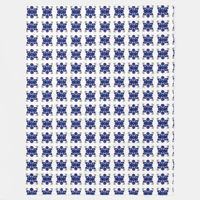Blue Turtle Pattern Fleece Blanket (Front)