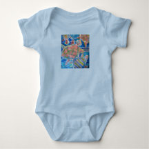 Blue Turtles baby romper