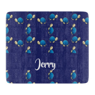 blue turtles cutting board