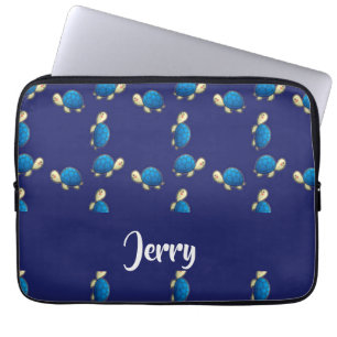 blue turtles laptop sleeve