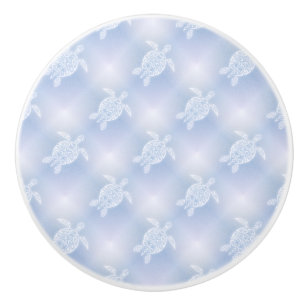Blue Turtles Pattern Ceramic Knob
