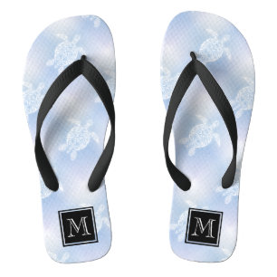 Blue Turtles Pattern Thongs