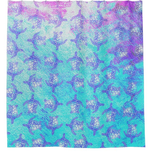 Blue Turtles Shower Curtain (Front)