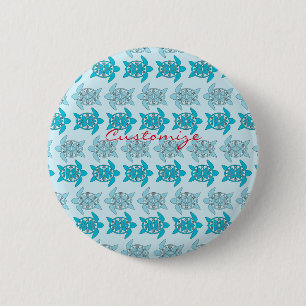Blue Turtles Swimming Thunder_Cove 6 Cm Round Badge