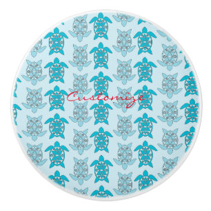 Blue Turtles Swimming Thunder_Cove Ceramic Knob