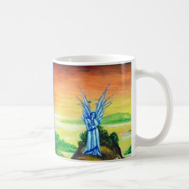 BLUE TWILIGHT ANGEL Yellow Orange Coffee Mug (Right)