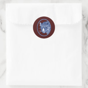 Blue Twilight Exotic Wild Jungle Leopard Classic Round Sticker