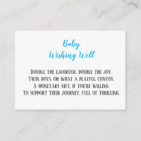 Blue Twin Baby Boys Wishing Well Baby Shower 