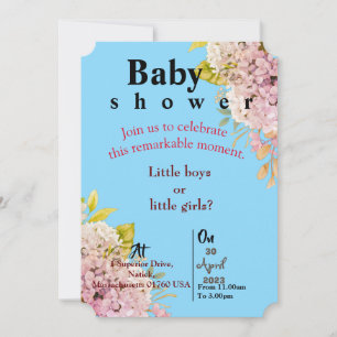 Blue Twin Baby  invitation
