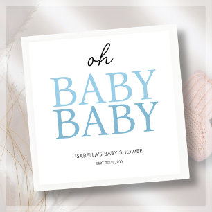 Blue Twin Baby Shower Napkin