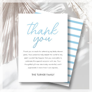 Blue Twin Baby Shower  Thank You Card