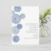 Blue Twine Globes Rehearsal Dinner Invitation (Standing Front)
