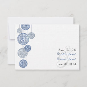 Blue Twine Globes Wedding Save The Date