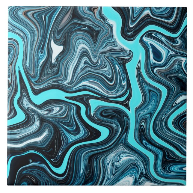 Blue Twist Marble Ceramic Tile (Front)