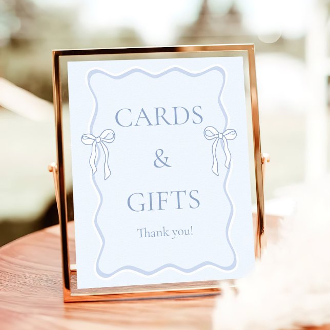 Blue Tying the Knot Bridal Shower Cards & Gifts Poster (Creator Uploaded)