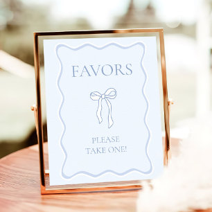 Blue Tying the Knot Bridal Shower Favour Poster