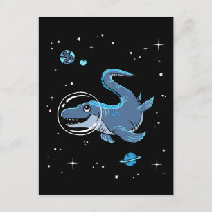 Blue Tylosaurus Dinos In Space Postcard