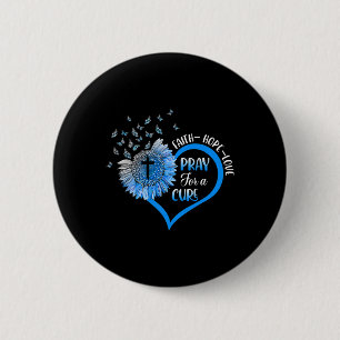Blue Type One Diabetes Heart Butterfly Religious 6 Cm Round Badge