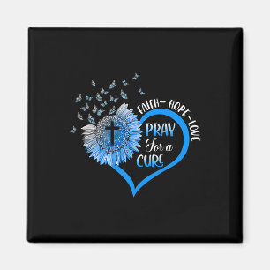 Blue Type One Diabetes Heart Butterfly Religious Magnet