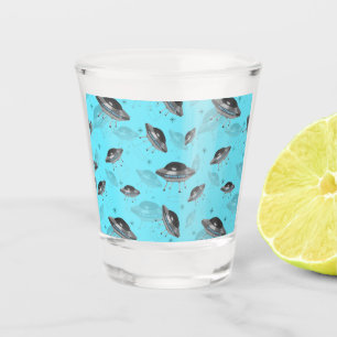 blue UFO Shot Glass