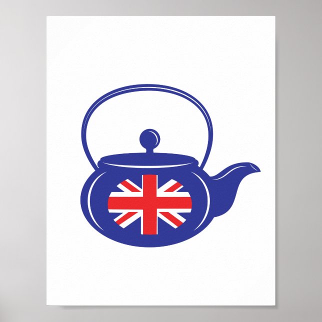 Blue UK Teapot Poster (Front)